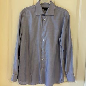 John Varvatos USA Luxe Blue Long Sleeve Button Down Shirt Mens 16 32 / 33